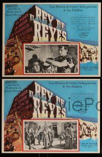 3y491 KING OF KINGS 7 Mexican LCs R70s Nicholas Ray Biblical epic, Jeffrey Hunter as Jesus!