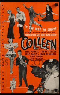 3y011 COLLEEN pressbook '36 Dick Powell, Ruby Keeler, Joan Blondell, Jack Oakie, musical comedy!