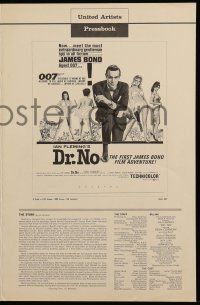 3y015 DR. NO pressbook '62 Sean Connery in James Bond's first movie, alternate 6-page version!