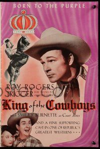 3y023 KING OF THE COWBOYS pressbook '43 Roy Rogers, Peggy Moran, Bob Nolan & Sons of the Pioneers!