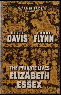 3y033 PRIVATE LIVES OF ELIZABETH & ESSEX pressbook '39 Bette Davis, Errol Flynn, Michael Curtiz!
