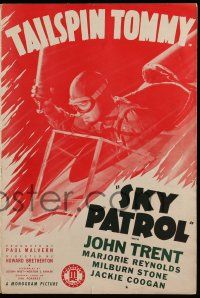 3y038 SKY PATROL pressbook '40 pilot John Trent, from the famous Tailspin Tommy comic strip!