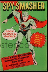 3y039 SPY SMASHER re-creation pressbook '70s the Whiz Comics super hero, death to spies in America!
