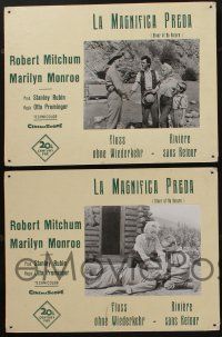 3y061 RIVER OF NO RETURN 6 Swiss LCs '54 Marilyn Monroe, Mitchum, Preminger, different images!