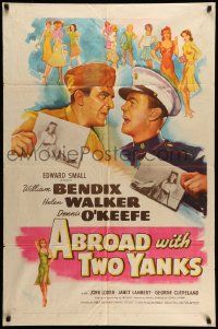3z011 ABROAD WITH 2 YANKS 1sh '44 Marines William Bendix & Dennis O'Keefe lust after Helen Walker!