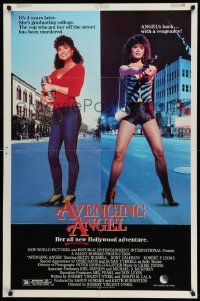 3z053 AVENGING ANGEL 1sh '84 Betsy Russell as hooker/college student!