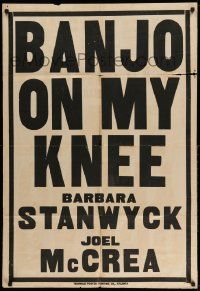 3z061 BANJO ON MY KNEE Triangle Printing 1sh '36 Joel McCrea in love with Barbara Stanwyck!