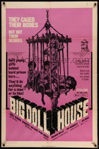 3z085 BIG DOLL HOUSE 1sh '71 artwork of Pam Grier whose body was caged, but not her desires!