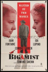 3z091 BIGAMIST 1sh '53 Edmond O'Brien is wanted by Joan Fontaine & Ida Lupino!