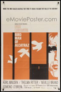 3z095 BIRDMAN OF ALCATRAZ 1sh '62 Burt Lancaster in John Frankenheimer's prison classic!