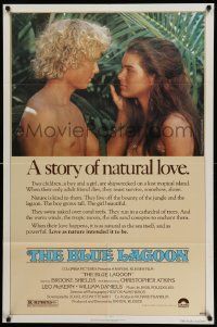 3z109 BLUE LAGOON 1sh '80 sexy young Brooke Shields & Christopher Atkins!