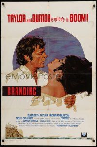 3z116 BOOM 1sh '68 Elizabeth Taylor & Richard Burton, Tennessee Williams drama!