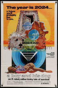 3z122 BOY & HIS DOG 1sh '75 cool Robert Tanenbaum sci-fi artwork with sexy half-dressed babe!