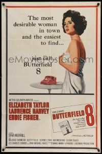 3z137 BUTTERFIELD 8 1sh '60 call girl Elizabeth Taylor is the most desirable and easiest to find!