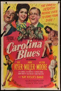 3z147 CAROLINA BLUES style A 1sh '44 Kay Kyser and His Band, Victor Mature, sexy dancer Ann Miller!