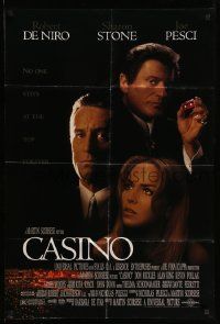 3z151 CASINO DS 1sh '95 Martin Scorsese, Robert De Niro & Sharon Stone, Joe Pesci, cast image!