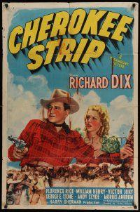 3z161 CHEROKEE STRIP style A 1sh '40 artwork of Richard Dix & Florence Rice, western!