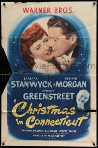 3z171 CHRISTMAS IN CONNECTICUT 1sh '45 Barbara Stanwyck, Dennis Morgan, Sydney Greenstreet!