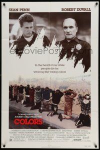 3z178 COLORS 1sh '88 Sean Penn & Robert Duvall as cops, directed by Dennis Hopper!
