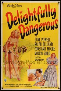 3z214 DELIGHTFULLY DANGEROUS 1sh R50 sexy Constance Moore is a slick chick lady of burlesque!