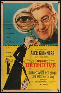 3z217 DETECTIVE 1sh '54 great close-up image & artwork of Alec Guinness!
