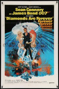 3z220 DIAMONDS ARE FOREVER int'l 1sh '71 art of Sean Connery as James Bond 007 by Robert McGinnis!