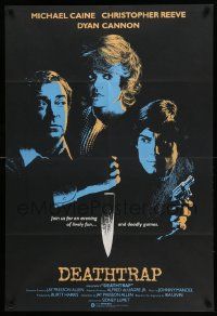 3z212 DEATHTRAP English 1sh '82 cool different art of Chris Reeve, Michael Caine & Dyan Cannon!