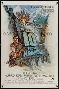 3z294 FORCE 10 FROM NAVARONE int'l 1sh '78 Robert Shaw, Harrison Ford, cool art by Bryan Bysouth!