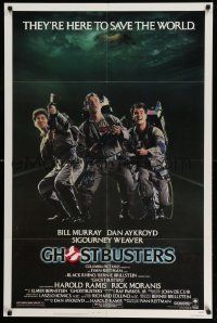 3z324 GHOSTBUSTERS 1sh '84 Bill Murray, Aykroyd & Harold Ramis are here to save the world!