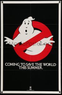 3z325 GHOSTBUSTERS teaser 1sh '84 Ivan Reitman sci-fi horror, coming to save the world this Summer!