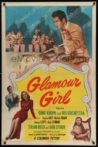 3z332 GLAMOUR GIRL 1sh '48 great image of Gene Krupa & His Orchestra + sexy Virginia Grey!