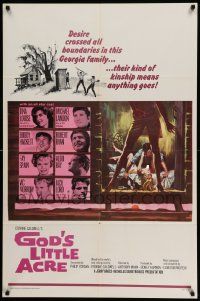 3z335 GOD'S LITTLE ACRE 1sh R67 Aldo Ray & sexy Tina Louise, anything goes in this Georgia family!