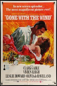 #7788 GONE WITH THE WIND 1sh R74 Gable, Leigh 