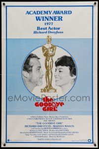 3z344 GOODBYE GIRL awards int'l 1sh '77 Richard Dreyfuss & Marsha Mason w/Oscar, by Neil Simon!