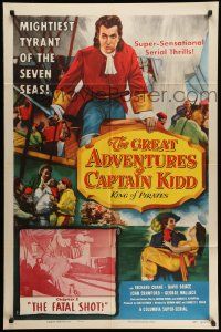 3z349 GREAT ADVENTURES OF CAPTAIN KIDD chapter 2 1sh '53 pirates, swashbuckling super-serial!