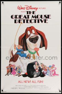 3z352 GREAT MOUSE DETECTIVE 1sh '86 Walt Disney's crime-fighting Sherlock Holmes rodent cartoon!