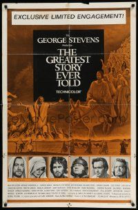 3z353 GREATEST STORY EVER TOLD 1sh '65 Max von Sydow as Jesus, exclusive limited engagement!