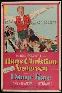 3z362 HANS CHRISTIAN ANDERSEN style A 1sh '53 art of Danny Kaye w/story characters!