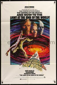 3z486 LIGHT AT THE EDGE OF THE WORLD 1sh '71 Kirk Douglas, Jules Verne novel, cool Terpning art!