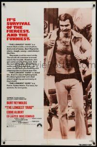 3z506 LONGEST YARD 1sh '74 Robert Aldrich prison football comedy, full-length Burt Reynolds!