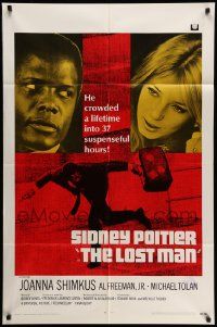 3z509 LOST MAN int'l 1sh '69 Sidney Poitier crowded a lifetime into 37 suspenseful hours!