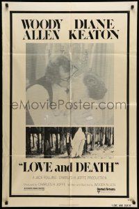 3z510 LOVE & DEATH style A 1sh '75 Woody Allen & Diane Keaton romantic kiss close up!