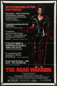 3z518 MAD MAX 2: THE ROAD WARRIOR style B 1sh '82 George Miller, Mel Gibson returns as Mad Max!