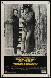 3z558 MIDNIGHT COWBOY 1sh '69 Dustin Hoffman, Jon Voight, John Schlesinger classic!