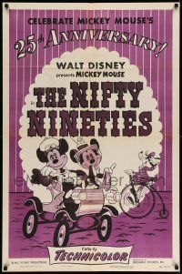 3z605 NIFTY NINETIES 1sh R53 Walt Disney, great cartoon art of Mickey Mouse, Minnie & Goofy!