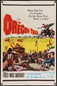 3z647 OREGON TRAIL 1sh '59 MacMurray, the battle-cry 54-40 or Fight resounded across the West!