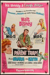 3z666 PARENT TRAP 1sh '61 Disney, Hayley Mills, Maureen O'Hara, Brian Keith