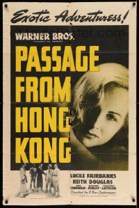3z672 PASSAGE FROM HONG KONG 1sh '41 Lucile Fairbanks, Douglas Kennedy, Exotic Adventures!