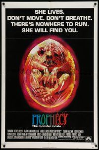 3z709 PROPHECY 1sh '79 John Frankenheimer, art monster in embryo by Lehr, she lives!