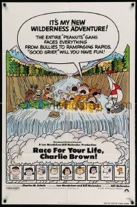 3z713 RACE FOR YOUR LIFE CHARLIE BROWN 1sh '77 Charles M. Schulz, art of Snoopy & Peanuts gang!
